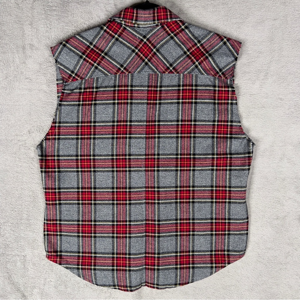 Fear Of God FOG Collection Two Sleeveless Flannel Button Up Shirt Men's Small - Picture 7 of 10